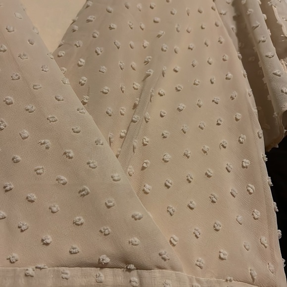 Next to You Cream Swiss Dot Ruffled Midi Dress - Lulu’s -Sz sm; rehearsal dinner - Picture 4 of 6
